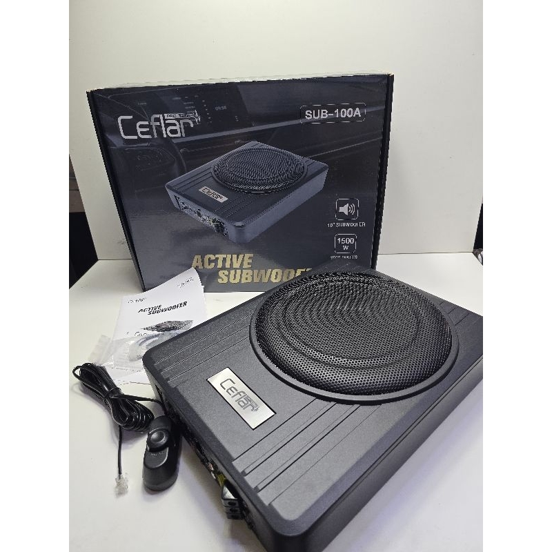 ceflarซับบ็อกซ์10นิ้ว กำลังขับ1500watts active subwoofer with class D amplifier มีรีโมทบูสเบสให้