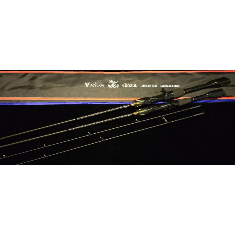 BISON WASP ตีเหยื่อปลอม Ultralight UL ด้ามเบสบอล ไกด์ทรง K โคนพันลาย X-CROSS