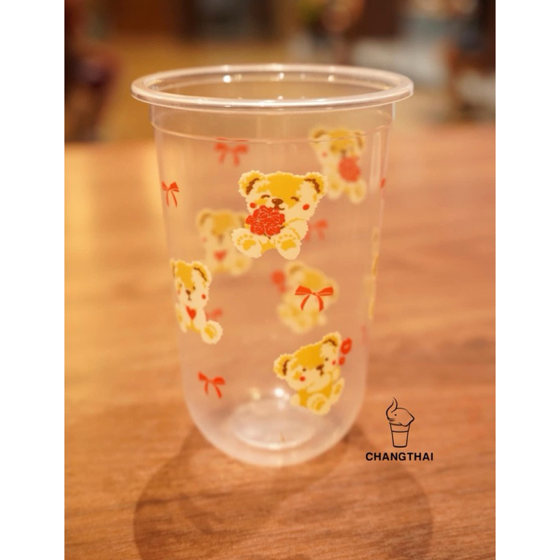 แก้วแคปซูล 22 ออนซ์ พิมพ์ลาย ปาก 95 mm. เนื้อ PP (50ใบ/แพค) รายการขายแยกแก้วไม่รวมฝา