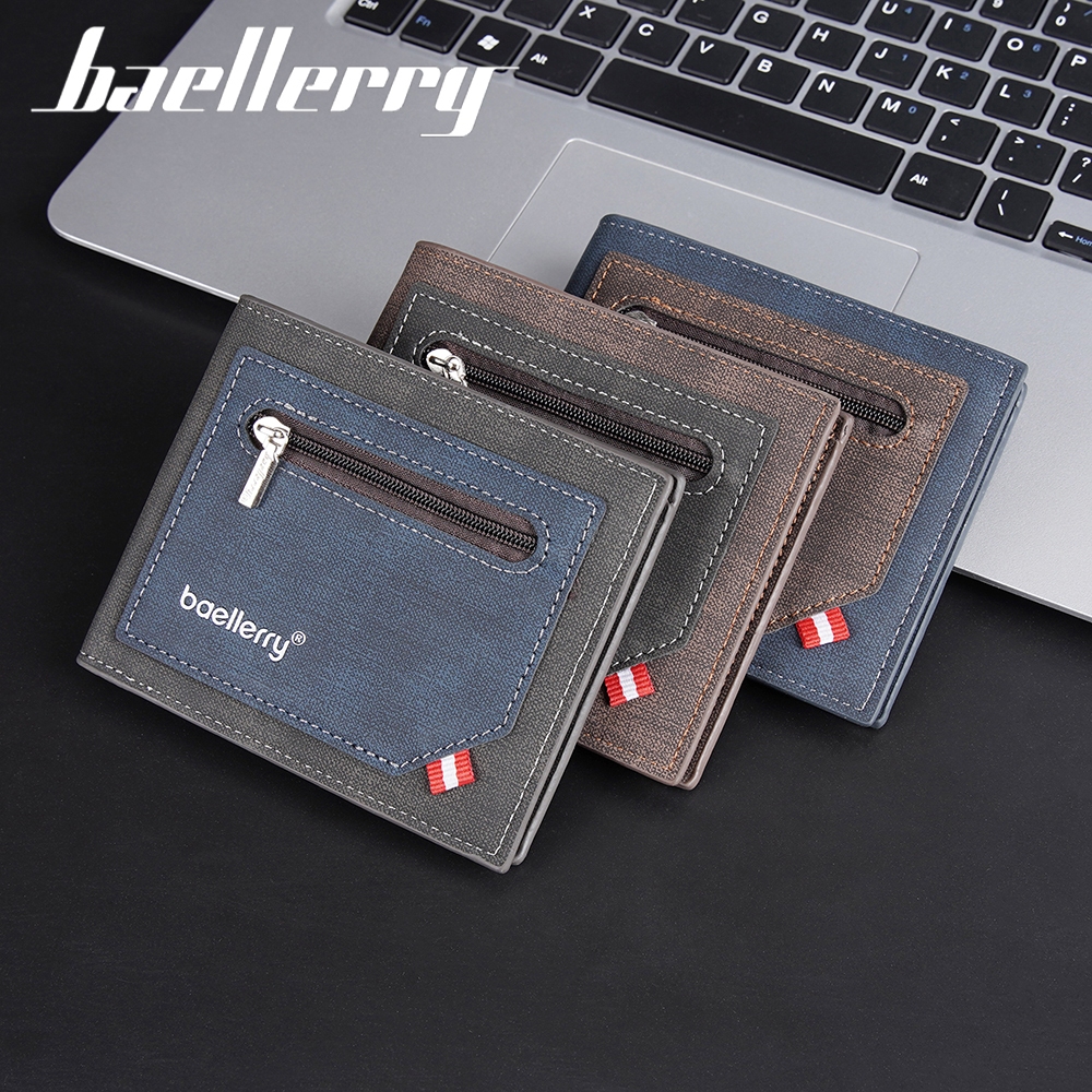 กระเป๋าผู้ชาย กระเป๋าสตางค์ผู้ชายใบสั้น Baellerry MPQ45