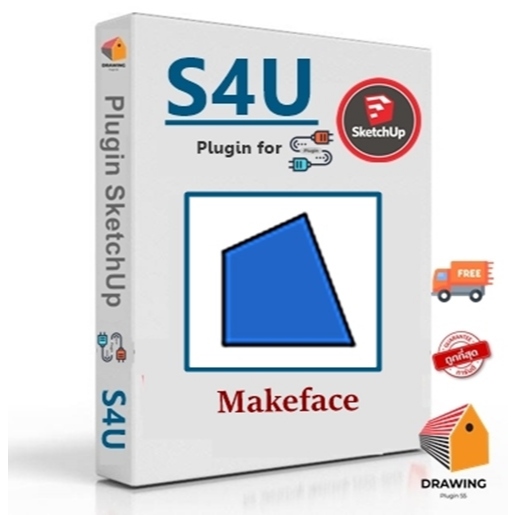 MakeFace V.5.1.0 (สร้างพื้นผิวให้แปลน CAD ใน SketchUp) | Plugin for Sketchup 2022-2024