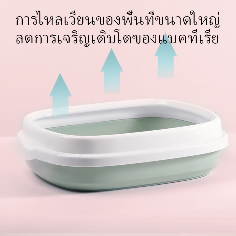 อุปกรณ์สัตว์เลี้ยงกระบะทรายแมว ห้องน้ำแมวพื้นที่ขนาดใหญ่ การกำจัดกลิ่นกระบะทรายแมวแบบเปิด พลั่วทรายแมวสีเดียวกัน ราคา ถูกที่สุด ดีลบีเคเค แกลเลอรีภาพที่ 6