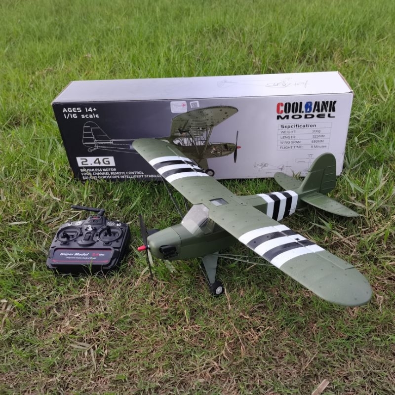 เครื่องบิน​บังคับ​วิทยุ​ COOLBANK MODEL PIPER J3 CUB 4CH 87CM 1/16 SCALE  FX9703​
