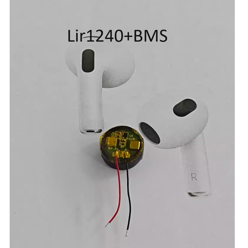 lir1240 แบตเตอรี่ lir1240+Bms 3.7V มีวงจร แบตเตอรี่หูฟัง แบตหูฟัง lypertek Battery Bluetooth headset