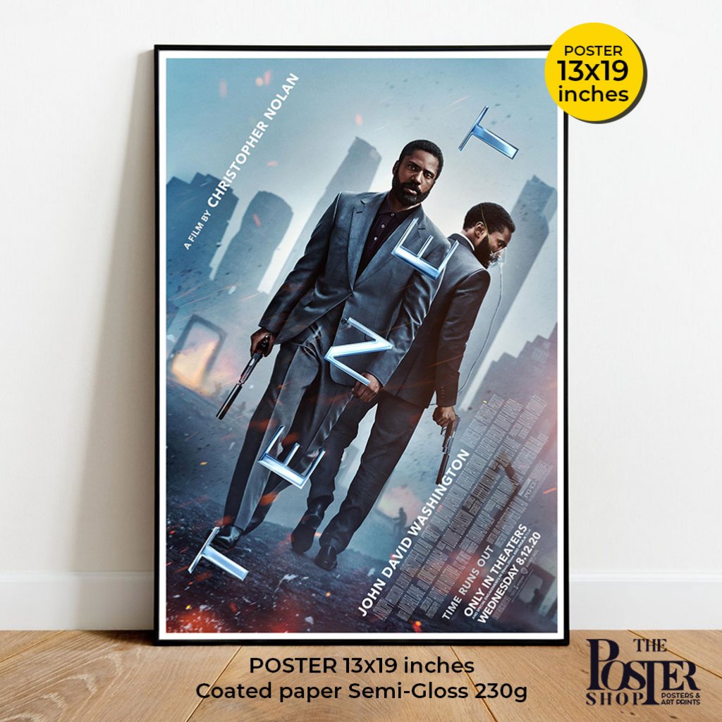 Tenet Poster  โปสเตอร์ภาพยนตร์เทเน็ท หนังของ Christopher Nolan John Washington, Robert Pattinson