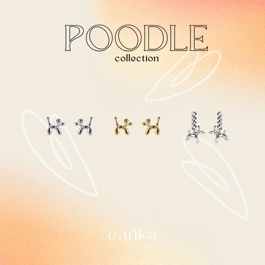 earika.earrings - poodle collection ต่างหูน้องพุลเดิ้ลเงินแท้ ผิวแพ้ง่ายใส่ได้