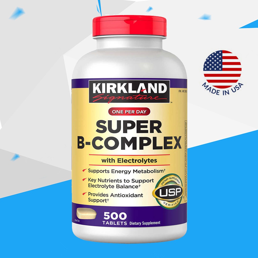 (Exp.11/2027)Kirkland Signature Super B-Complex with Electrolytes 500 Tablets