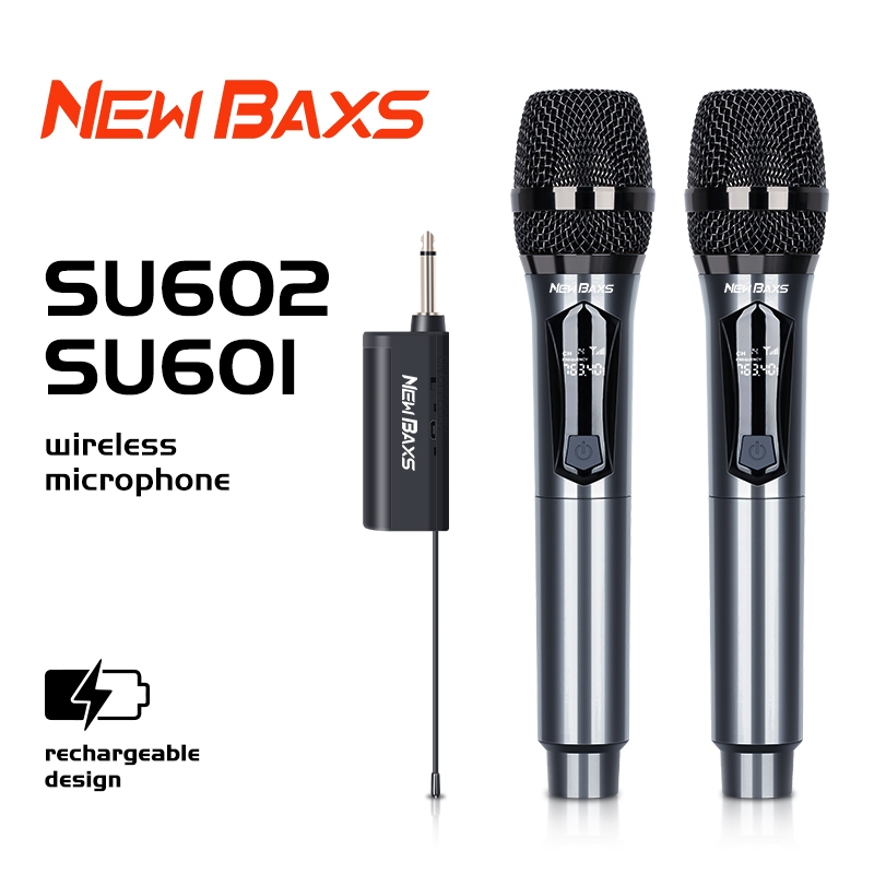 NEW BAXS [รุ่นอัพเกรดการชาร์จ] SU601/SU602 ไมโครโฟนไร้สาย UHF การชาร์จ 5V, Plug 