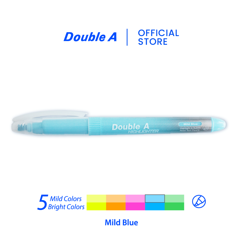 Double A Highlighter ปากกาเน้นข้อความสีพาสเทล Mild Color จำหน่ายคละสี 5 ด้าม - รูปที่ 4
