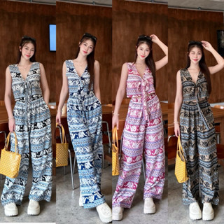 ชุดเซตเสื้อ+กางเกงลายช้างSheeny