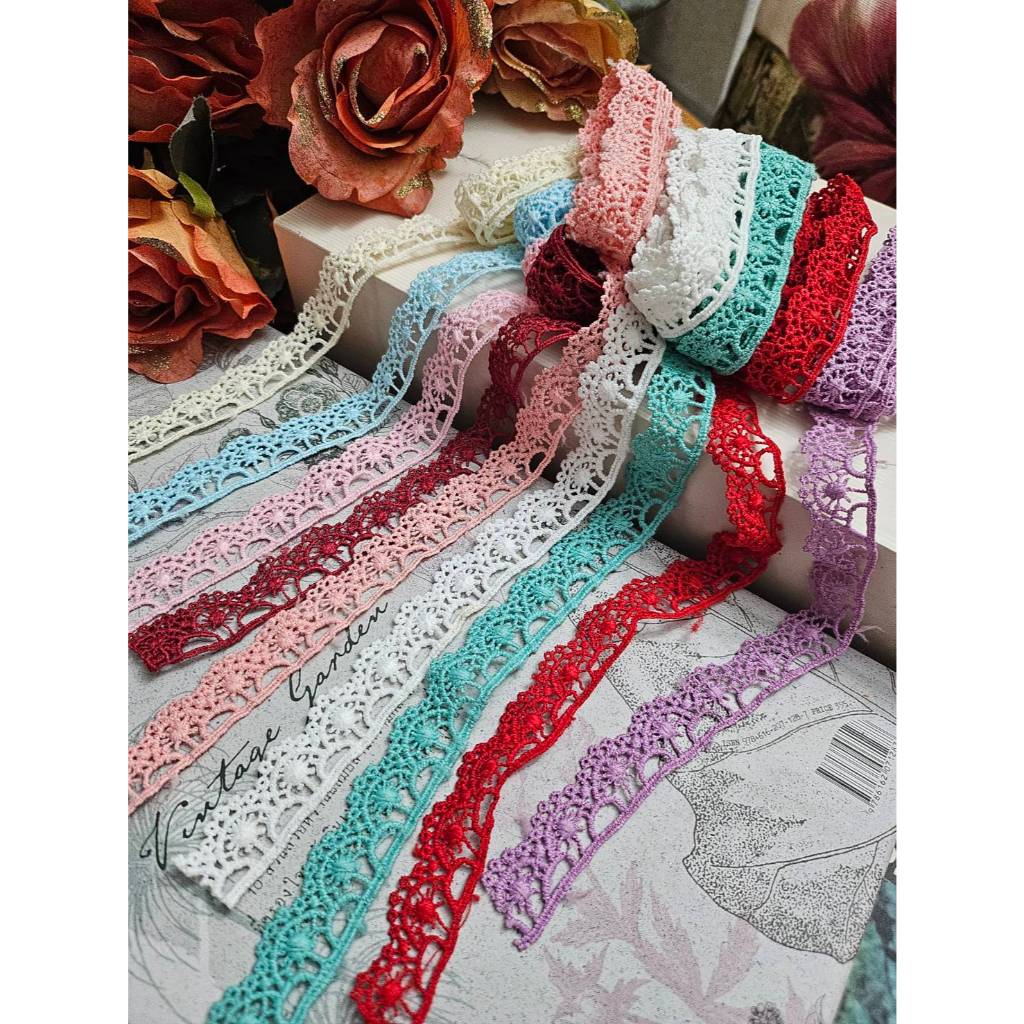 90cm ผ้าลูกไม้ ลายดอกไม้เล็ก (มีให้เลือกหลายสี) ขนาด 15 มิล และ 10 มิล (สินค้าพร้อมส่งจากไทย) ราคา ถูกที่สุด ดีลบีเคเค แกลเลอรีภาพที่ 7