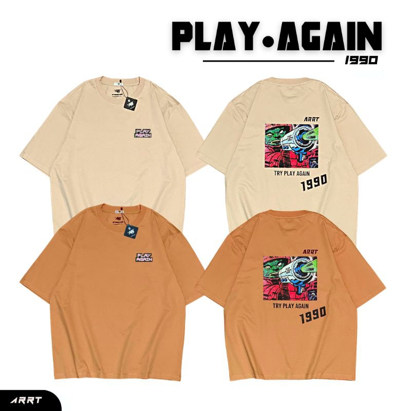 [ ARRT ] - เสื้อยืด Oversize ลาย PLAY AGAIN 1990