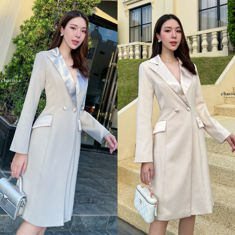 CHARISSA KLOSET เดรสสูททรงสอบ เรียบหรู สวยมากก CODE 13900