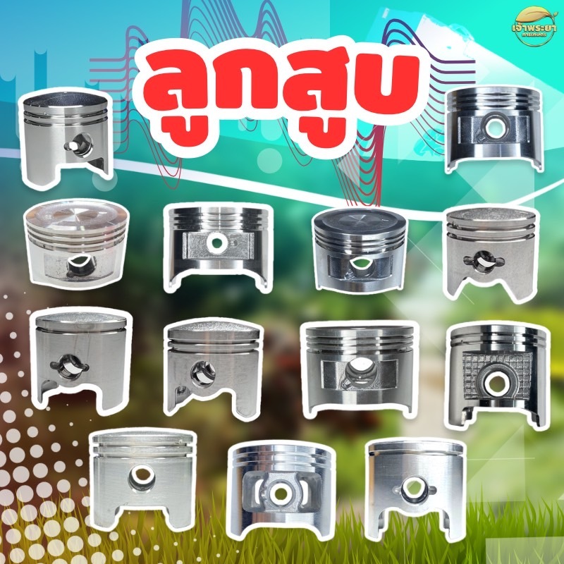 ลูกสูบ แหวน นำเข้าญี่ปุ่น หนาพิเศษ  รุ่น 411,328,3800,5200,GX35,TL26,TU26,767 ทนความร้อนสูงกว่ารุ่นทั่วไป ผ่านการทดสอบต่