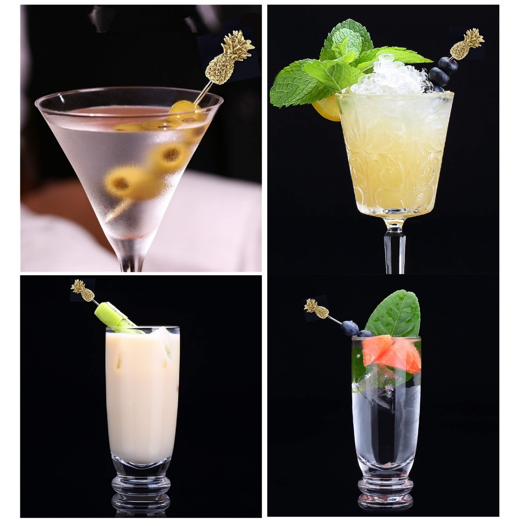 ไม้จิ้มค็อกเทล ไม้เสียบค็อกเทลสแตนเลสอย่างดี  มี 5 แบบให้เลือก (1 แพ็ค มี 9 ชิ้น) Stainless Steel Cocktail Picks - รูปที่ 3