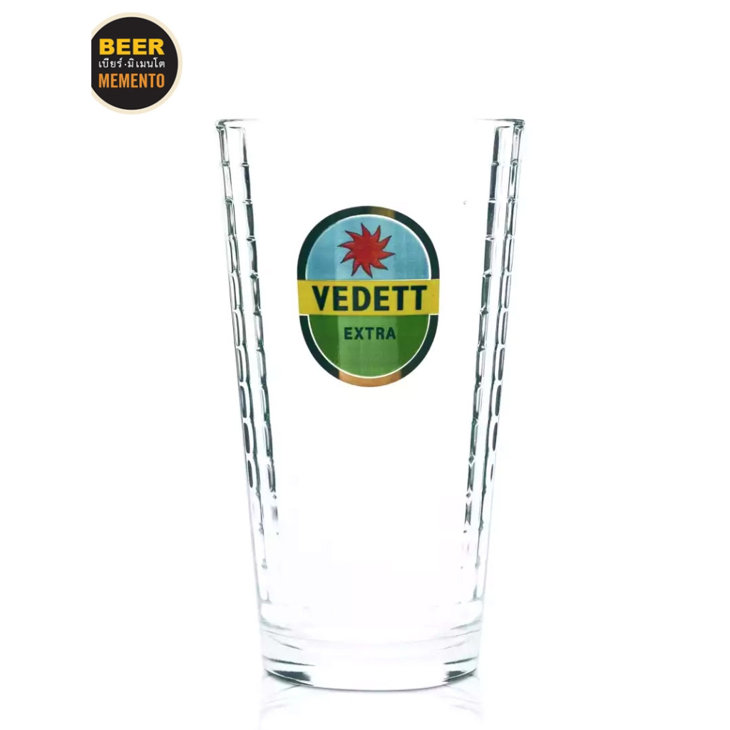 แก้วเบียร์เบลเยี่ยม Vedett วีเด็ตต์ 0.33 ลิตร ทรงมาตรฐานของแบรนด์ เหมือนใหม่นำเข้าจากเบลเยี่ยม