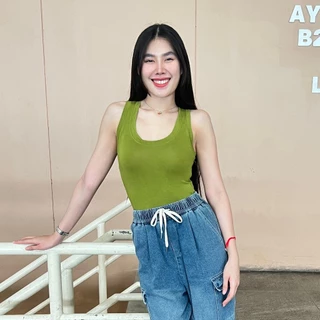 🌈MesubShop🌈เสื้อกล้ามเรย่อน ทรงรัดรูป ผ้ายืดเยอะมาก สาวอวบใส่ได้ 💥 ใส่พรางหุ่น เก็บทรงดีมาก พร้อมส่ง รุ่น กล้ามอุด้ง