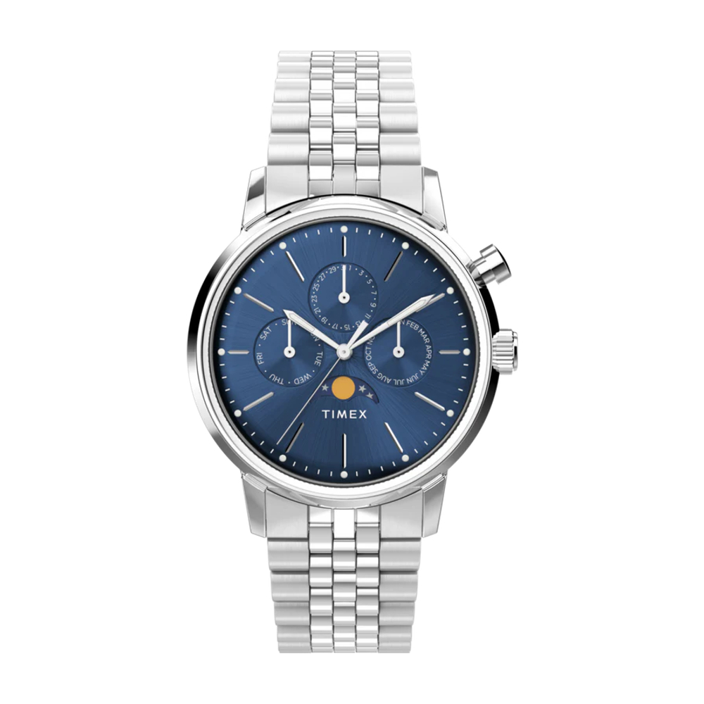 Timex TW2W51300 Marlin® Moon Phase Stainless Watch 40mm