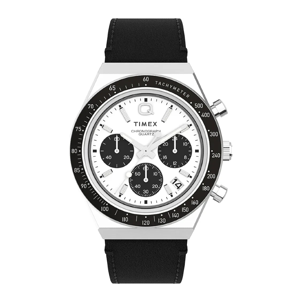 Timex TW2W53400 Black Mens Chronograph Watch Q Diver Chrono 40mm. นาฬิกา นาฬิกาข้อมือ นาฬิกาข้อมือผู้ชาย