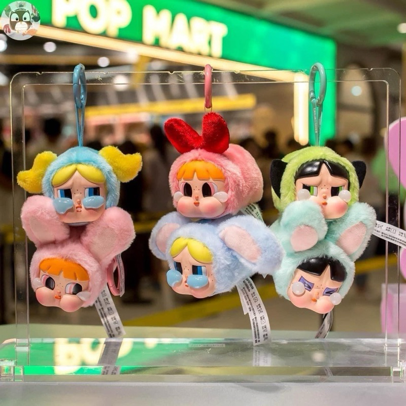 พร้อมส่งในไทย(กทม)แท้ POPMART CRYBABY PPG PowerpuffGirls Vinyl Face ยก box Plush Mystery Box ใหม่ในซีล ลุ้นซีเครท แท้