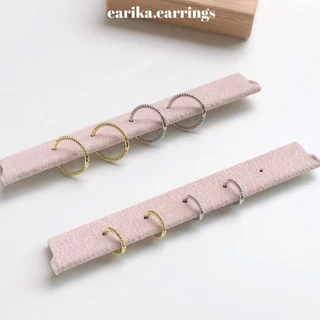 earika.earrings - flat chain hoop ต่างหูห่วงเกลียวบาง (มีให้เลือก 2 สี 2 ขนาด) ผิวแพ้ง่ายใส่ได้