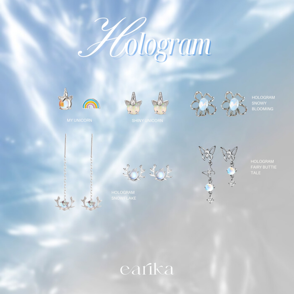 earika.earrings - hologram collection รวมต่างหูโฮโลแกรมเงินแท้ ผิวแพ้ง่ายใส่ได้