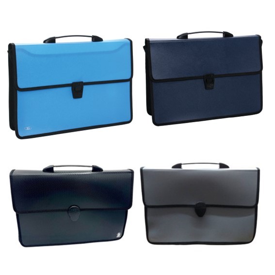 กระเป๋า เอกสารพลาสติก ORCA  DSB-F4 สีทึบ 2 ช่อง (ราคาต่อ 1 ใบ)