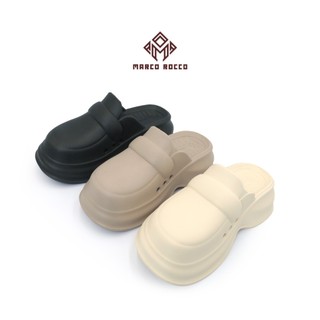Marco Rocco ทนต่อการสึกหรอ แฟชั่น รองเท้าแตะแพลตฟอร์ม,ผู้หญิง รัดส้นหัวโต กันลื่น ทนต่อการสึกหรอ พื้นหนา สไตล์ครีมMR8014