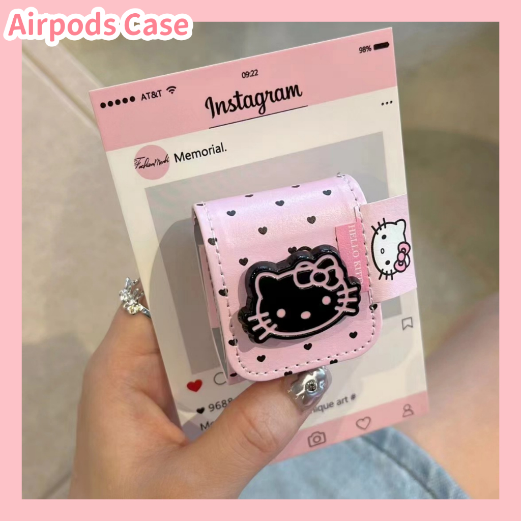 สินค้าใหม่ เคส สำหรับ Airpods 3 เคสหูฟัง AirPods 1/2/3/Pro/Pro2 เคสป้องกันการหล่น แฟชั่น การ์ตูน Kitty ซองหนัง Case