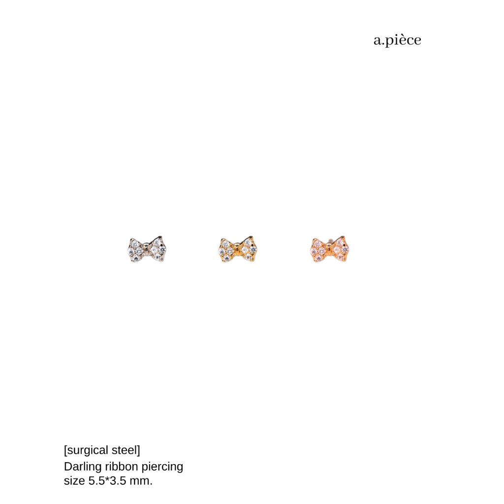 A.piece จิวแสตนเลส [surgical steel] Darling ribbon piercing (ราคาต่อข้าง)