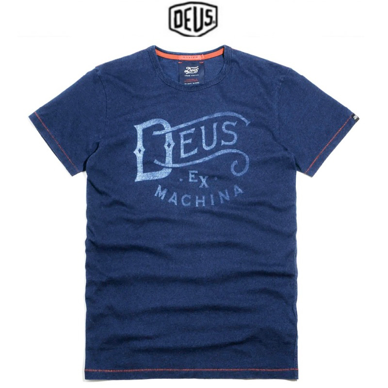 เสื้อยืดคอกลม  DEUS  งานแท้💯% 🧿รุ่น Curls indigo tee (DU041）
