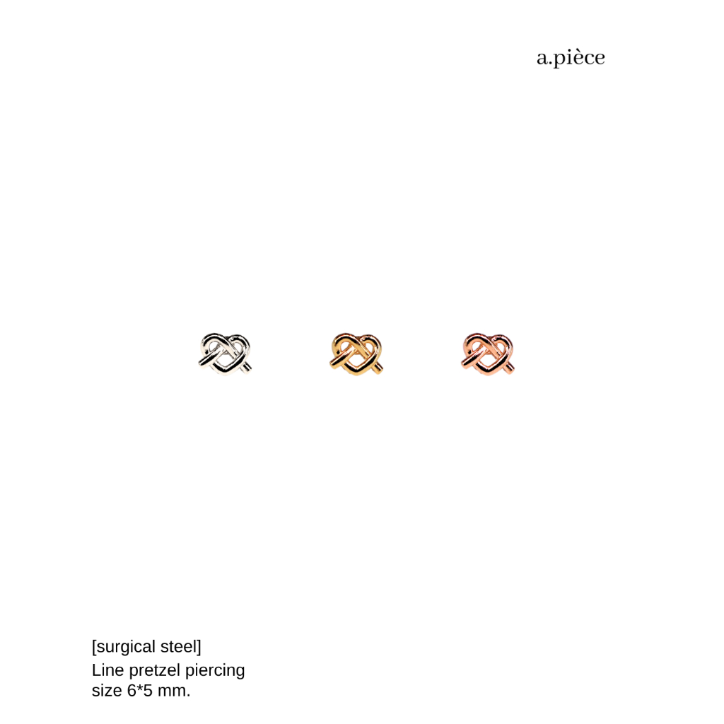 A.piece จิวแสตนเลส [surgical steel] Line pretzel piercing (ราคาต่อข้าง)