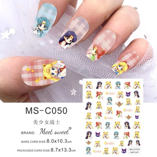 สติกเกอร์การ์ตูนแบรนด์ติดเล็บ สติกเกอร์ตกแต่งหน้าเล็บ ลายน่ารักคิ้วท์ๆ สินค้าพร้อมส่ง🇹🇭