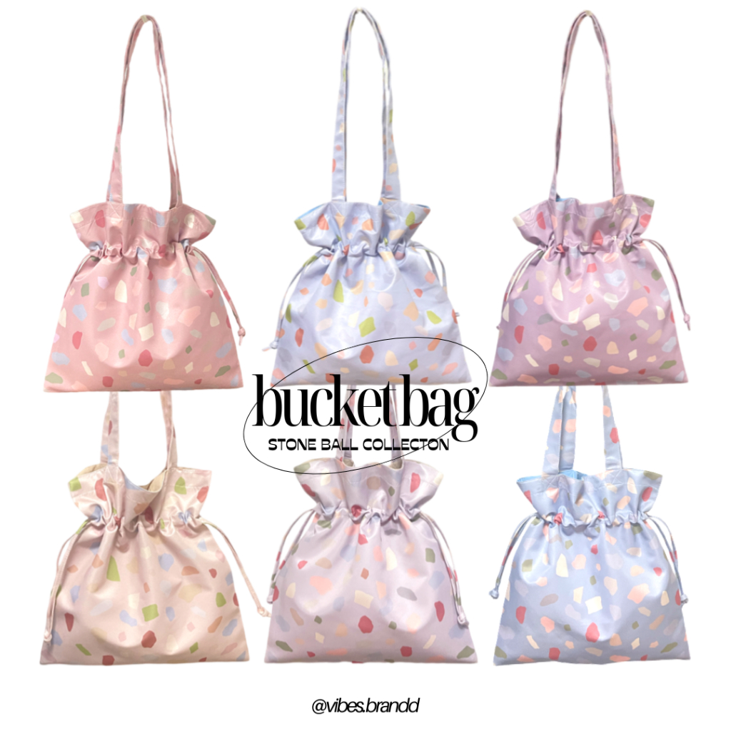 (NEW) Vibes.brandd - Stone Ball Bucket Bag มี 6 สี