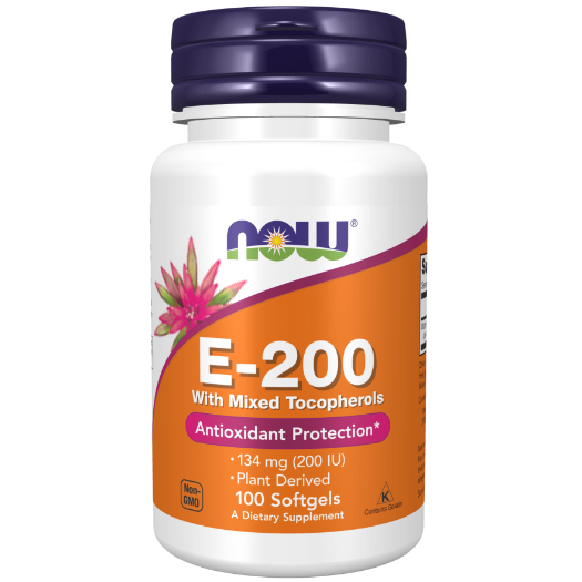 วิตามินอี | Vitamin E 200 IU / 400 IU w/ Mixed Tocopherols [Softgels] by NOW FOODS