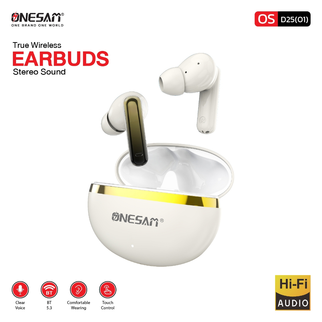 หูฟังบลูทูธ ONESAM รุ่น OS-D25(01) สำหรับ IOS/Andriod True Wireless Earbuds Auto Pairing