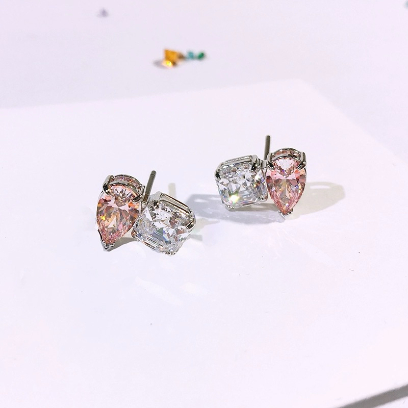 พร้อนส่ง  Swarovsk / Swarovskแฟชั่นใหม่รักเพชรสีชมพู ต่างหู หัวใจมาพร้อมกับ ราคา ถูกที่สุด ดีลบีเคเค แกลเลอรีภาพที่ 3