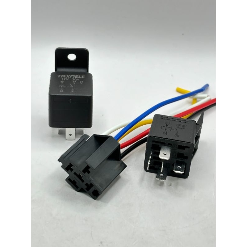 relay รีเลย์ พร้อมปล๊กกันน้ำ รีเลย์รถยนต์ รีเลย์12 V/24 V และสายรัด Heavy Duty 5-Pin SPDT รีเลย์ยานยนต์30 A