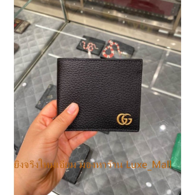 ยิงจริงใหม่เอี่ยม gucci กระเป๋าสตางค์ Bifold แบบสั้น กระเป๋าสตางค์แบบคลิปสั้น กระเป๋าสตางค์มาม่อน กร