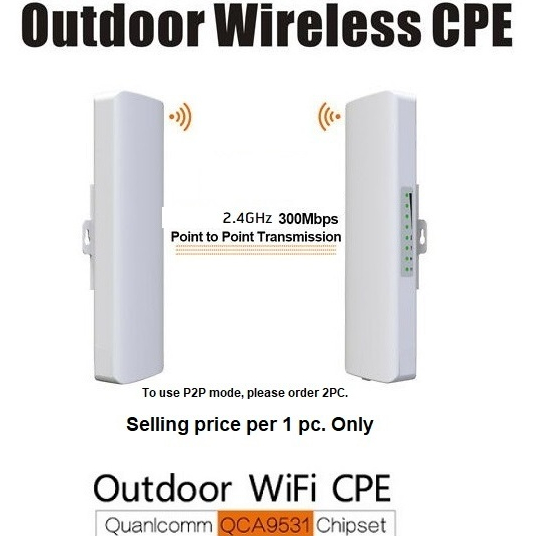 CPE Outdoor WiFi 300Mbps 2.4GHz Access Point  Repeater Bridge