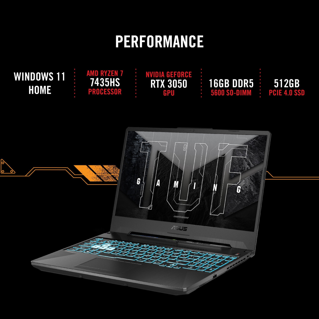 ASUS Notebook TUF Gaming  A15 FA506NCR-HN005W AMD Ryzen 7 7435HS 16GB RTX 3050 15.6 144Hz