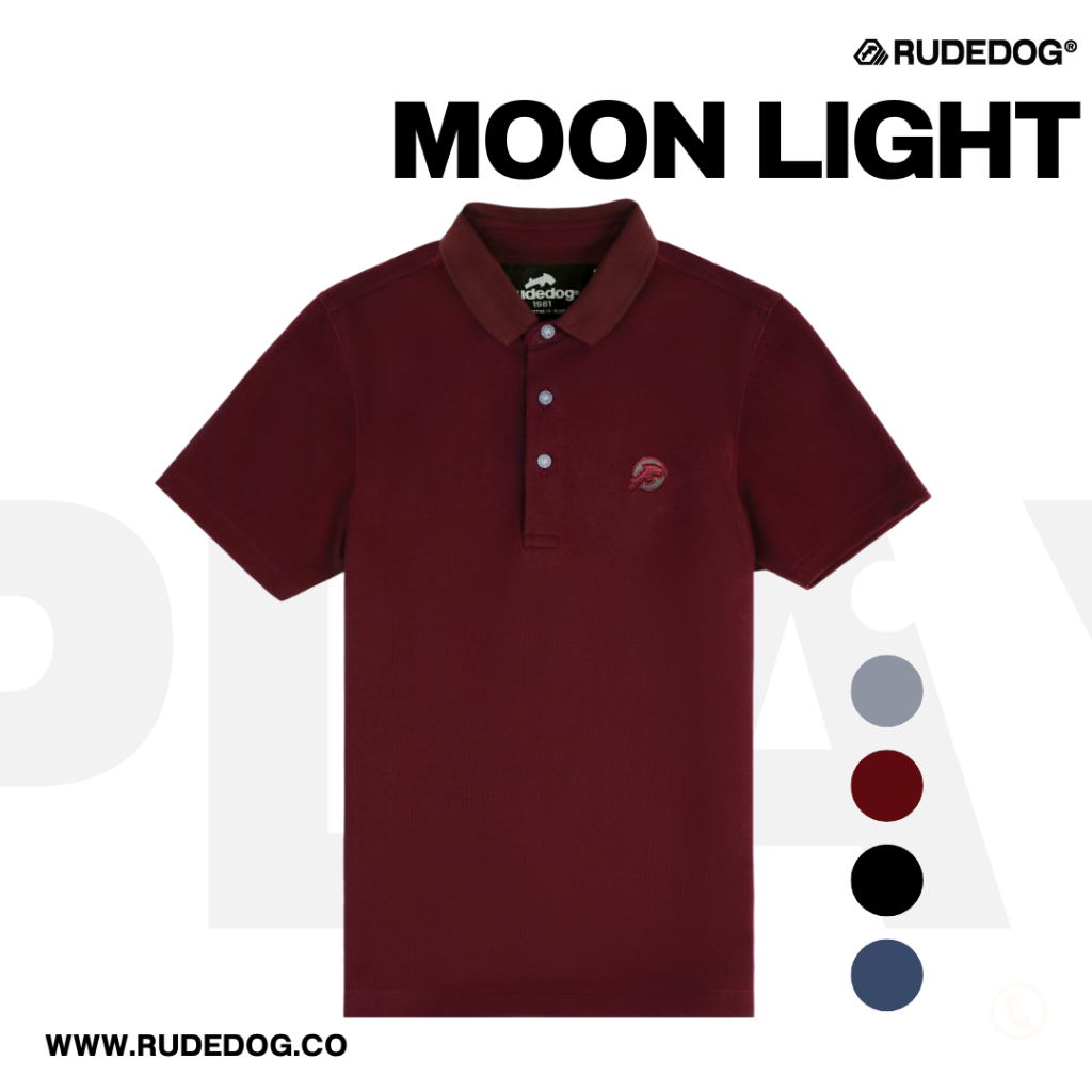 เสื้อยืดโปโล แบรนด์ RUDEDOG นุ่มตัวท็อป รุ่น MOON LIGHT