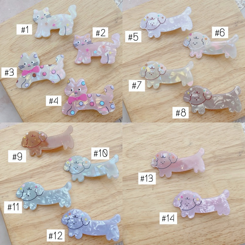 [5-6.5cm] กิ๊บหนีบผมหินอ่อนเพ้นท์ลาย ราคาต่อ1ชิ้น(1ข้าง) พร้อมส่งจากไทย