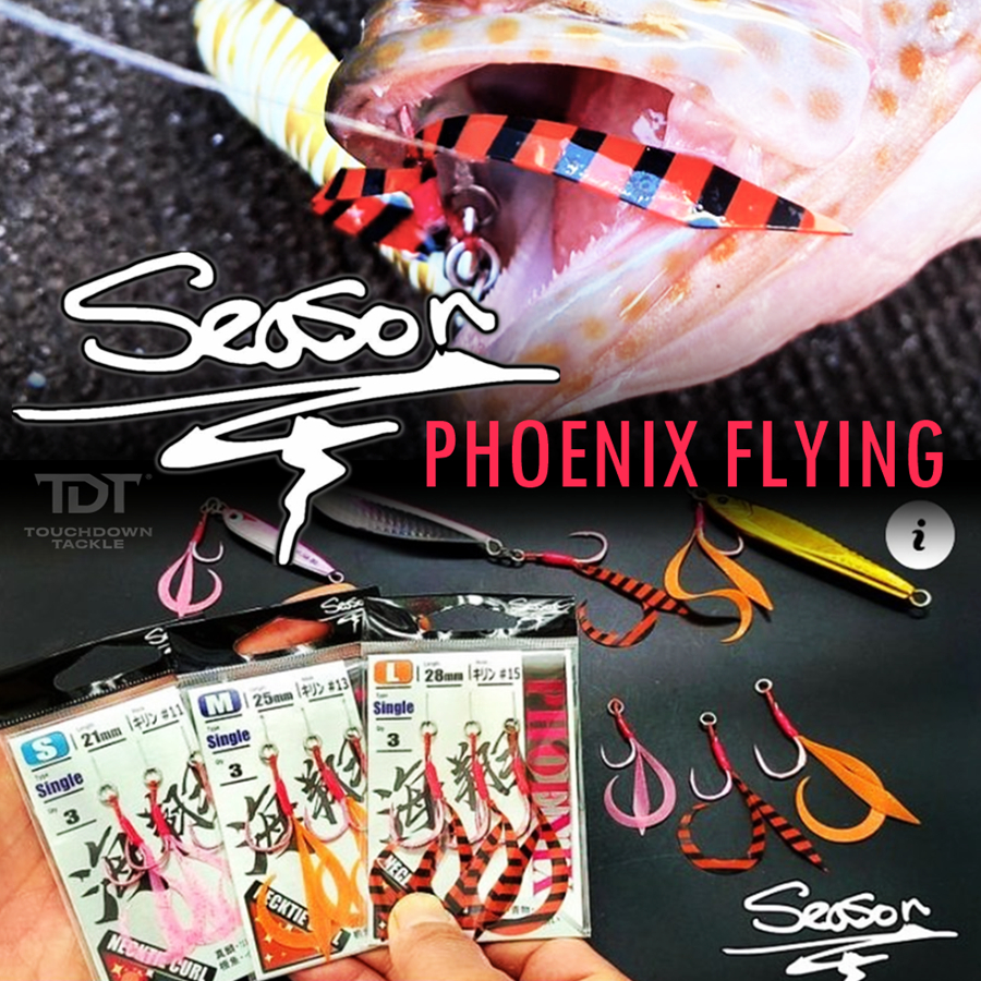 SEASON PHOENIX KAISHO ASSIST HOOK   *** เบ็ดจิ๊ก SLJ พู่ยาง แข็ง คม พริ้ว MADE IN JAPAN 100% ***