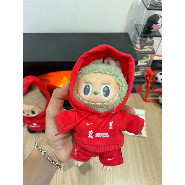 เสื้อฮู้ดบอลลิเวอร์พูล❤️ ☑️พร้อมส่งในไทย ชุดเสื้อผ้าตุ๊กตา Labubu ใส่ได้ทั้งV.1&V.2&V.3