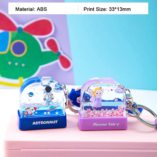ตรายางหมึกในตัว Flash Stamp ด้ามพวงกุญแจการ์ตูนลอยน้ำ(หมึกปั๊มกระดาษเท่านั้น)(ขนาดหน้ายาง13*33)