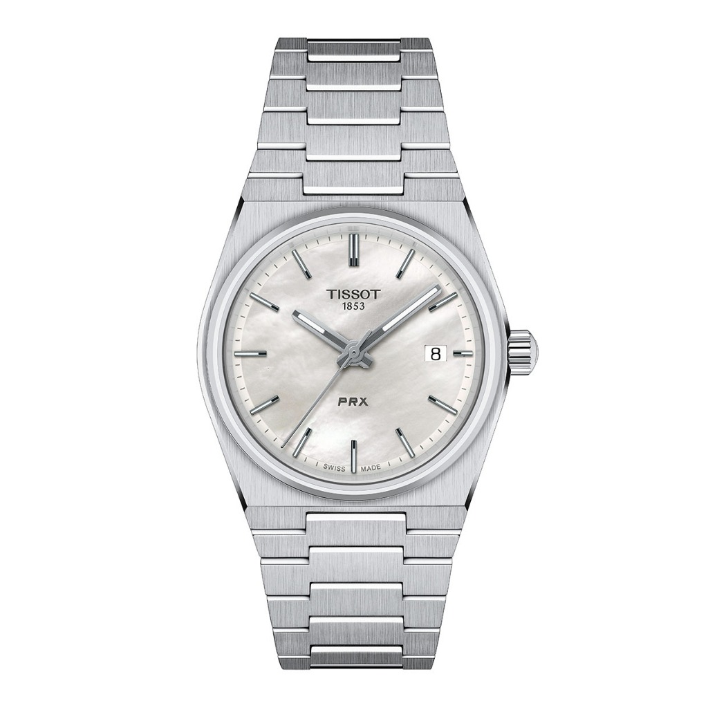 Tissot PRX 35 mm. ทิสโซต์ พีอาร์เอ็กซ์ มุกสีขาว T1372101111100  นาฬิกาผู้หญิงผู้ชาย