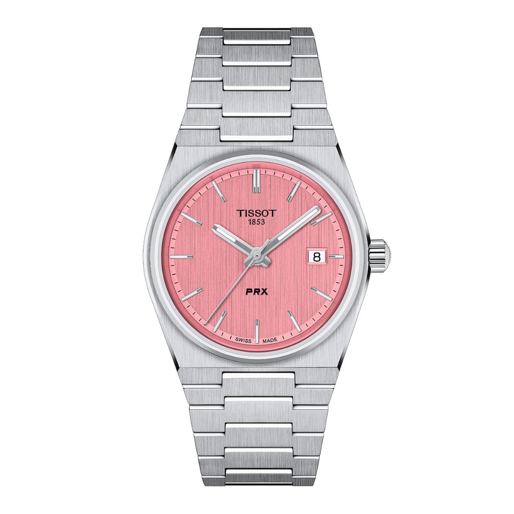 Tissot PRX 35 mm. ทิสโซต์ พีอาร์เอ็กซ์ สีชมพู T1372101133100  นาฬิกาผู้หญิงผู้ชาย