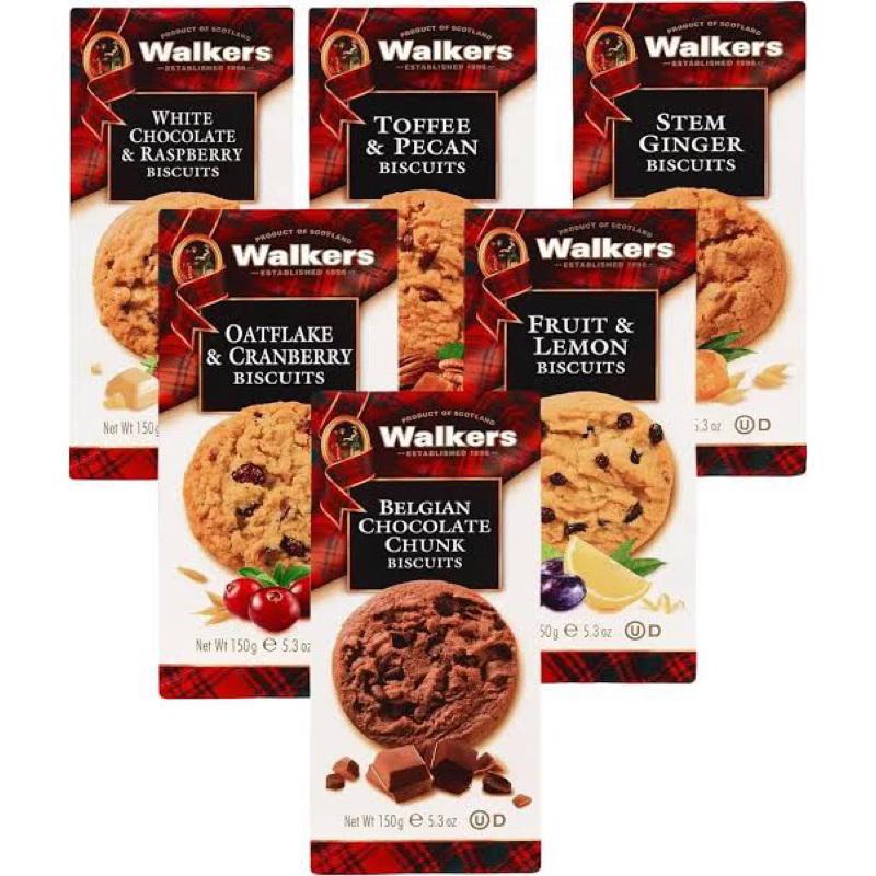 Walkers biscuits lemon / cranberry/chocolate / raspberry 150g. fl บิสกิต🏴󠁧󠁢󠁳󠁣󠁴󠁿นำเข้า คุกกี้ ช็อกโกแ