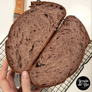 Riceberry Sourdough (ขนมปังซาวโดว์ผสมข้าวไรซ์เบอร์รี่จากยีสต์ธรรมชาติ)